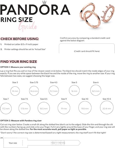 ring sizes pandora|pandora size chart.